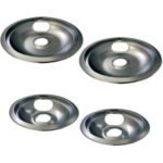 LASER Chrome Drip Pans & Rings for Frigidaire & Whirlpool - 6" + 8", 4 pack